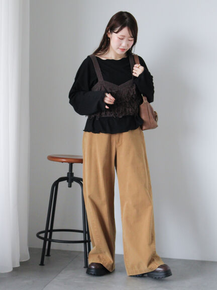 ◎シアーメローカットソー(オフホワイト/ブラック/ベージュ)|ehka sopo(エヘカソポ)通販