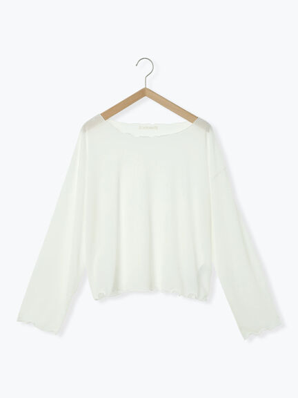 ◎シアーメローカットソー(オフホワイト/ブラック/ベージュ)|ehka sopo(エヘカソポ)通販