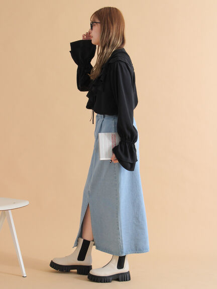 ◎デニムスカート(サックスブルー/ブルー/ネイビー)|ehka sopo(エヘカソポ)通販