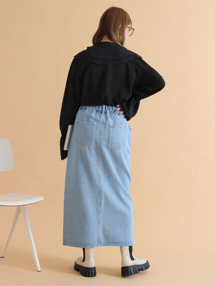 ◎デニムスカート(サックスブルー/ブルー/ネイビー)|ehka sopo(エヘカソポ)通販