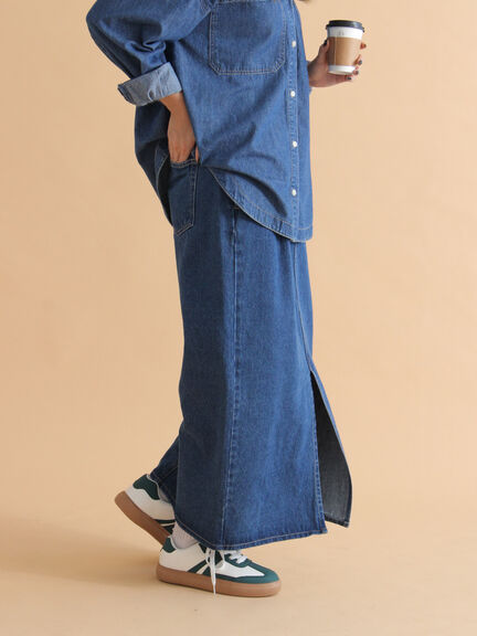 ◎デニムスカート(サックスブルー/ブルー/ネイビー)|ehka sopo(エヘカソポ)通販