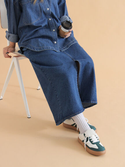 ◎デニムスカート(サックスブルー/ブルー/ネイビー)|ehka sopo(エヘカソポ)通販