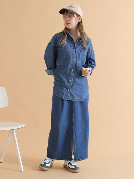 ◎デニムスカート(サックスブルー/ブルー/ネイビー)|ehka sopo(エヘカソポ)通販