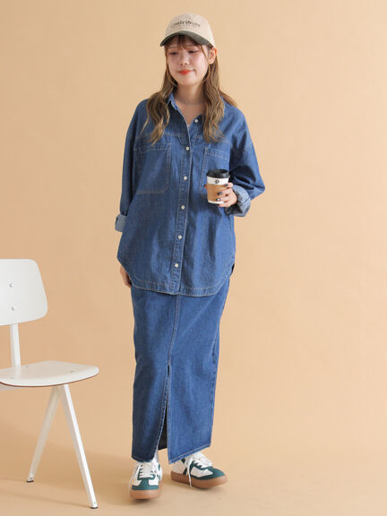 ◎デニムスカート(サックスブルー/ブルー/ネイビー)|ehka sopo(エヘカソポ)通販