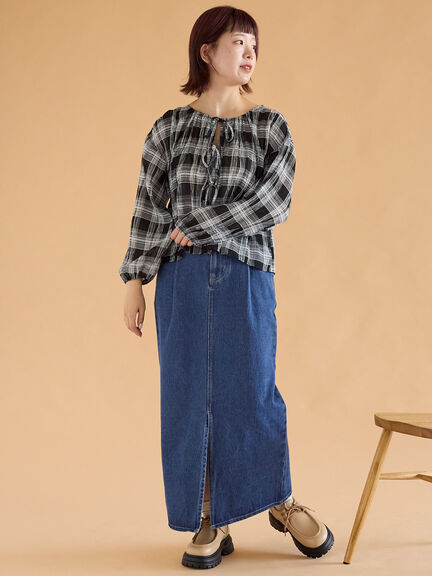 ◎デニムスカート(サックスブルー/ブルー/ネイビー)|ehka sopo(エヘカソポ)通販