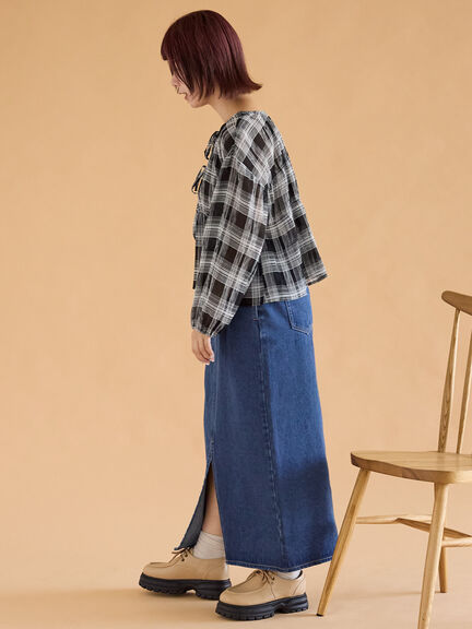 ◎デニムスカート(サックスブルー/ブルー/ネイビー)|ehka sopo(エヘカソポ)通販