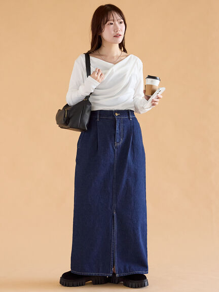 ◎デニムスカート(サックスブルー/ブルー/ネイビー)|ehka sopo(エヘカソポ)通販