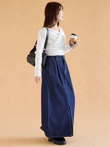 ◎デニムスカート(サックスブルー/ブルー/ネイビー)|ehka sopo(エヘカソポ)通販