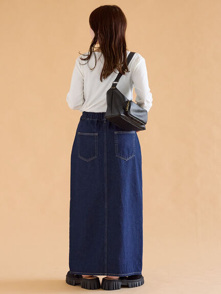 ◎デニムスカート(サックスブルー/ブルー/ネイビー)|ehka sopo(エヘカソポ)通販