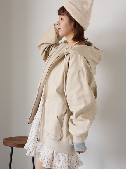 フードブルゾン(ブラック/ブラウン/キナリ)|ehka sopo(エヘカソポ)通販