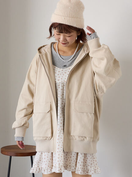 フードブルゾン(ブラック/ブラウン/キナリ)|ehka sopo(エヘカソポ)通販