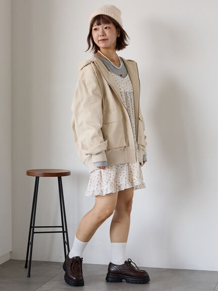 フードブルゾン(ブラック/ブラウン/キナリ)|ehka sopo(エヘカソポ)通販