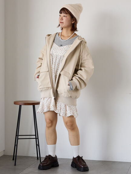 フードブルゾン(ブラック/ブラウン/キナリ)|ehka sopo(エヘカソポ)通販