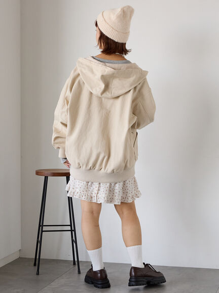 フードブルゾン(ブラック/ブラウン/キナリ)|ehka sopo(エヘカソポ)通販