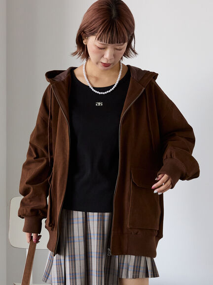 フードブルゾン(ブラック/ブラウン/キナリ)|ehka sopo(エヘカソポ)通販