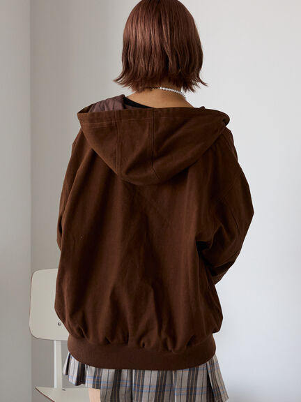 フードブルゾン(ブラック/ブラウン/キナリ)|ehka sopo(エヘカソポ)通販