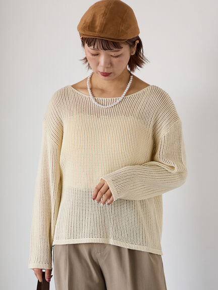 ◎透かし編みニット(モカ/グリーン/キナリ)|ehka sopo(エヘカソポ)通販