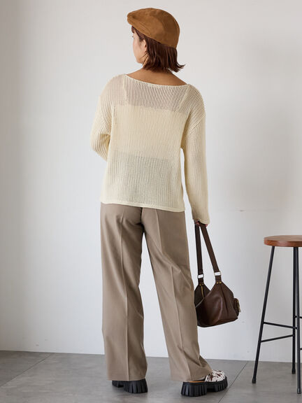 ◎透かし編みニット(モカ/グリーン/キナリ)|ehka sopo(エヘカソポ)通販