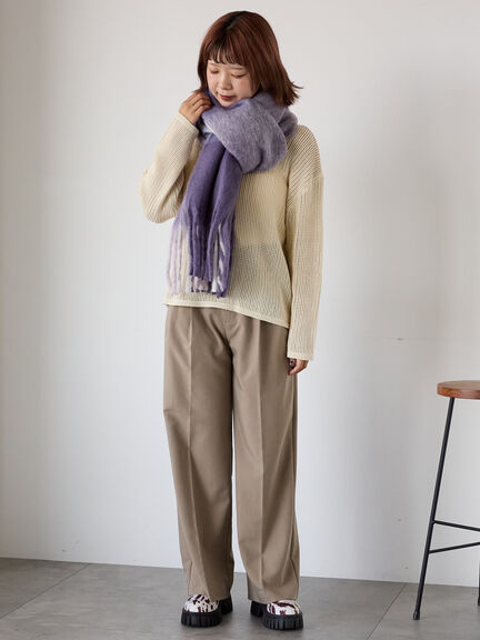 ◎透かし編みニット(モカ/グリーン/キナリ)|ehka sopo(エヘカソポ)通販