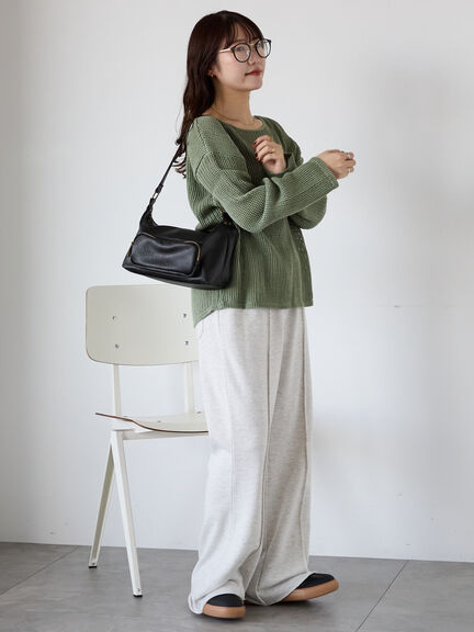 ◎透かし編みニット(モカ/グリーン/キナリ)|ehka sopo(エヘカソポ)通販