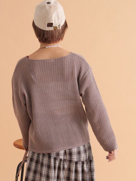 ◎透かし編みニット(モカ/グリーン/キナリ)|ehka sopo(エヘカソポ)通販