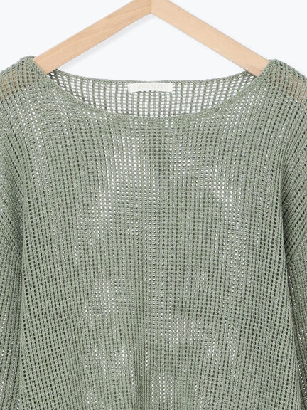 ◎透かし編みニット(モカ/グリーン/キナリ)|ehka sopo(エヘカソポ)通販