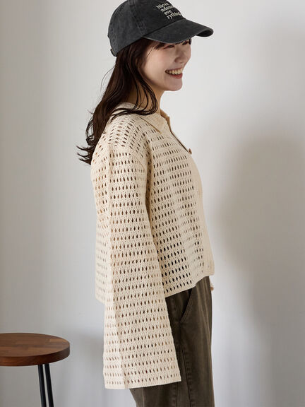 ◎襟付きカーディガン(ブラック/ブラウン/キナリ)|ehka sopo(エヘカソポ)通販