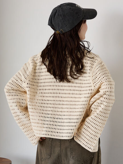 ◎襟付きカーディガン(ブラック/ブラウン/キナリ)|ehka sopo(エヘカソポ)通販