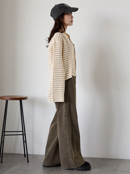 ◎襟付きカーディガン(ブラック/ブラウン/キナリ)|ehka sopo(エヘカソポ)通販