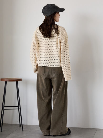 ◎襟付きカーディガン(ブラック/ブラウン/キナリ)|ehka sopo(エヘカソポ)通販