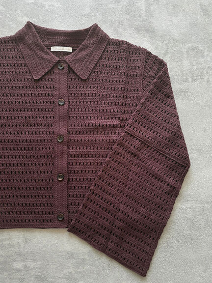 ◎襟付きカーディガン(ブラック/ブラウン/キナリ)|ehka sopo(エヘカソポ)通販