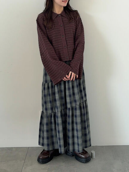 ◎襟付きカーディガン(ブラック/ブラウン/キナリ)|ehka sopo(エヘカソポ)通販