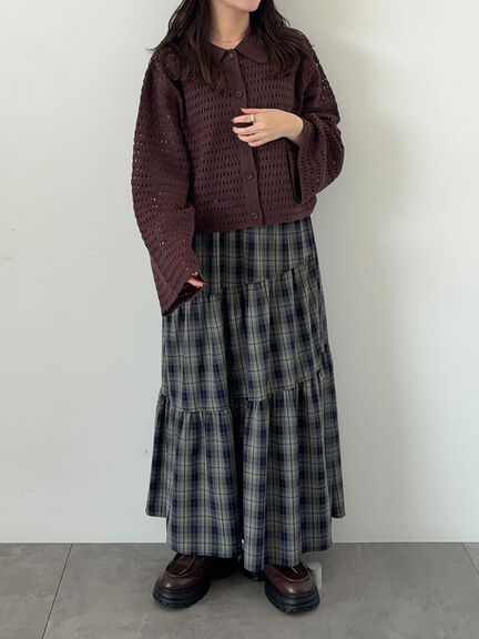 ◎襟付きカーディガン(ブラック/ブラウン/キナリ)|ehka sopo(エヘカソポ)通販