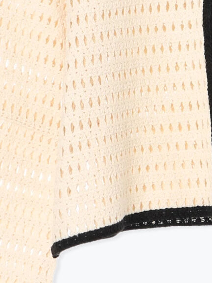 ◎襟付きカーディガン(ブラック/ブラウン/キナリ)|ehka sopo(エヘカソポ)通販