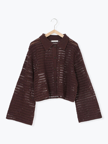 ◎襟付きカーディガン(ブラック/ブラウン/キナリ)|ehka sopo(エヘカソポ)通販