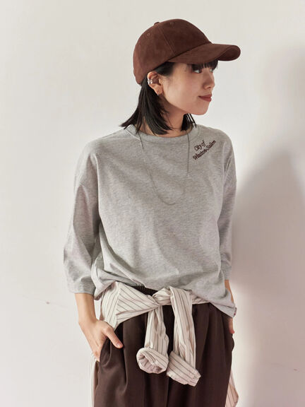 チェーン刺繍7分袖プルオーバー(オフホワイト/チャコールグレー/グリーン/ネイビー/TOPグレー)|Samansa Mos2 blue(サマンサモスモス ブルー)通販