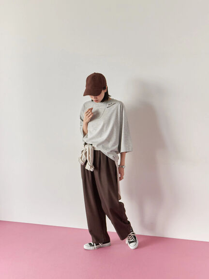 チェーン刺繍7分袖プルオーバー(オフホワイト/チャコールグレー/グリーン/ネイビー/TOPグレー)|Samansa Mos2 blue(サマンサモスモス ブルー)通販