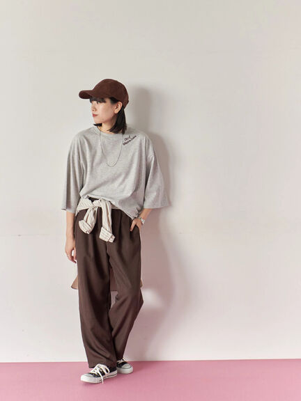 チェーン刺繍7分袖プルオーバー(オフホワイト/チャコールグレー/グリーン/ネイビー/TOPグレー)|Samansa Mos2 blue(サマンサモスモス ブルー)通販