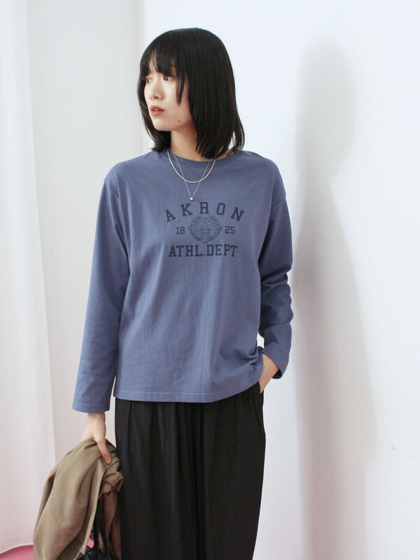 アソートプリントロンT(ブルー)|Samansa Mos2 blue(サマンサモスモス ブルー)通販