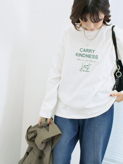 アソートプリントロンT(オフホワイト/チャコールグレー/ベージュ/ダークオレンジ/ブルー)|Samansa Mos2 blue(サマンサモスモス ブルー)通販