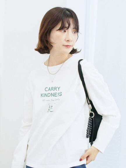 アソートプリントロンT(オフホワイト/チャコールグレー/ベージュ/ダークオレンジ/ブルー)|Samansa Mos2 blue(サマンサモスモス ブルー)通販