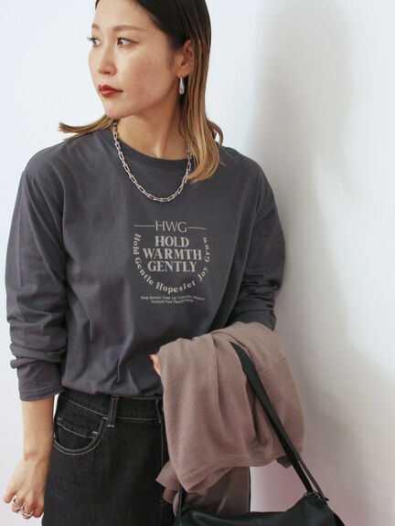 アソートプリントロンT(オフホワイト/チャコールグレー/ベージュ/ダークオレンジ/ブルー)|Samansa Mos2 blue(サマンサモスモス ブルー)通販