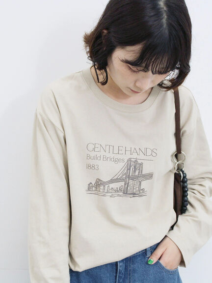 アソートプリントロンT(オフホワイト/チャコールグレー/ベージュ/ダークオレンジ/ブルー)|Samansa Mos2 blue(サマンサモスモス ブルー)通販