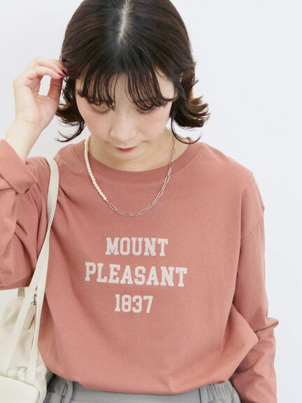 アソートプリントロンT(オフホワイト/チャコールグレー/ベージュ/ダークオレンジ/ブルー)|Samansa Mos2 blue(サマンサモスモス ブルー)通販