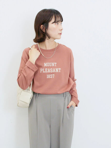 アソートプリントロンT(オフホワイト/チャコールグレー/ベージュ/ダークオレンジ/ブルー)|Samansa Mos2 blue(サマンサモスモス ブルー)通販