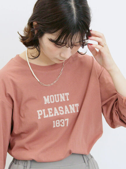 アソートプリントロンT(オフホワイト/チャコールグレー/ベージュ/ダークオレンジ/ブルー)|Samansa Mos2 blue(サマンサモスモス ブルー)通販