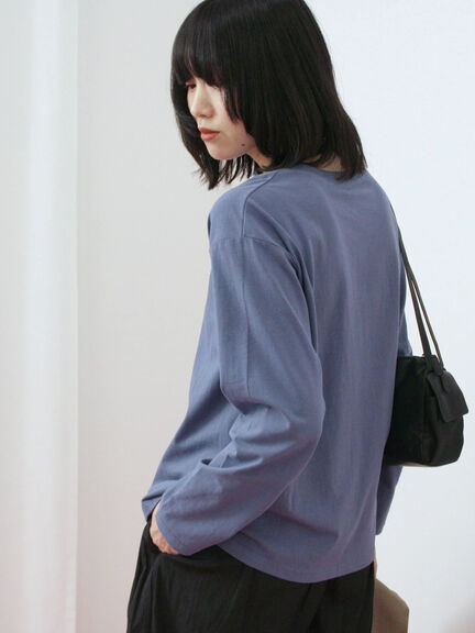 アソートプリントロンT(オフホワイト/チャコールグレー/ベージュ/ダークオレンジ/ブルー)|Samansa Mos2 blue(サマンサモスモス ブルー)通販