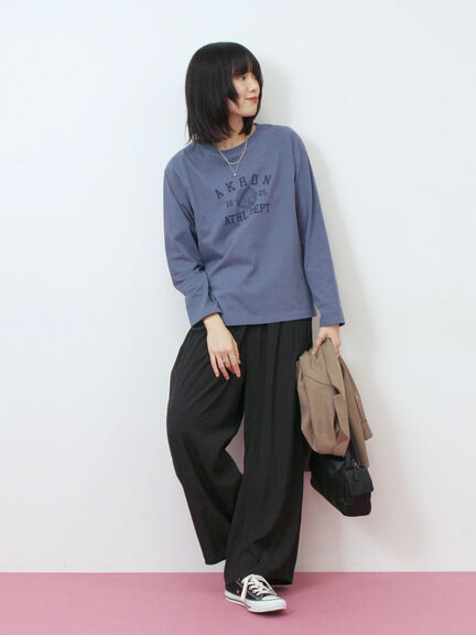 アソートプリントロンT(オフホワイト/チャコールグレー/ベージュ/ダークオレンジ/ブルー)|Samansa Mos2 blue(サマンサモスモス ブルー)通販