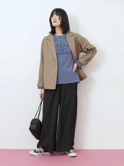 アソートプリントロンT(オフホワイト/チャコールグレー/ベージュ/ダークオレンジ/ブルー)|Samansa Mos2 blue(サマンサモスモス ブルー)通販