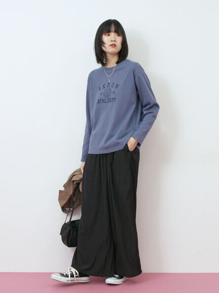 アソートプリントロンT(オフホワイト/チャコールグレー/ベージュ/ダークオレンジ/ブルー)|Samansa Mos2 blue(サマンサモスモス ブルー)通販